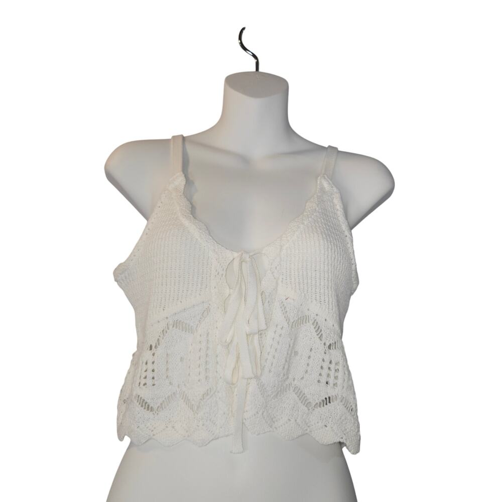 Aeropostale Womens XS Knit Crop Tank‎ Top Cami Tie Front Stretch Beach Vacation